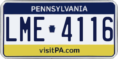 PA license plate LME4116