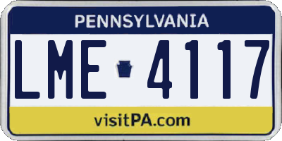 PA license plate LME4117