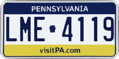 PA license plate LME4119