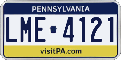 PA license plate LME4121