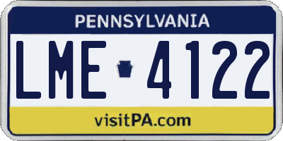 PA license plate LME4122