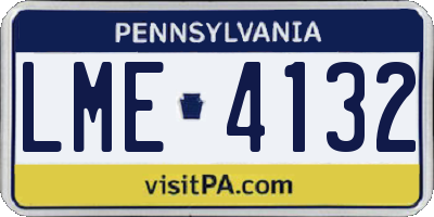 PA license plate LME4132