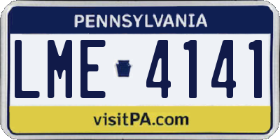 PA license plate LME4141