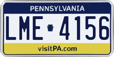 PA license plate LME4156