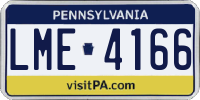 PA license plate LME4166