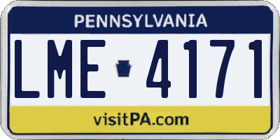 PA license plate LME4171