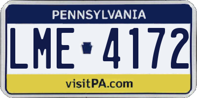 PA license plate LME4172