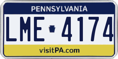 PA license plate LME4174