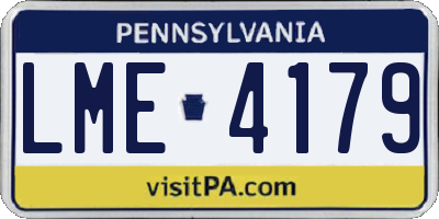 PA license plate LME4179