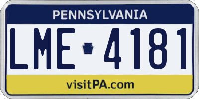 PA license plate LME4181