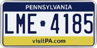 PA license plate LME4185