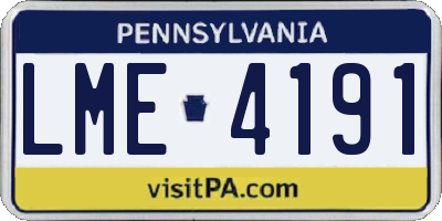 PA license plate LME4191