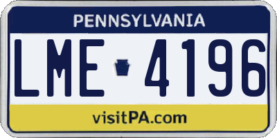 PA license plate LME4196
