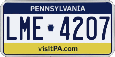 PA license plate LME4207