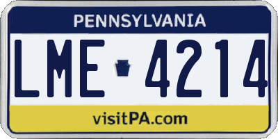 PA license plate LME4214