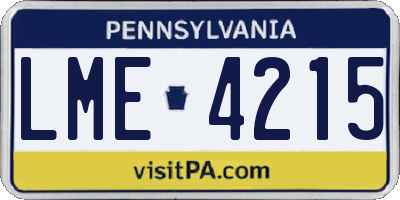 PA license plate LME4215