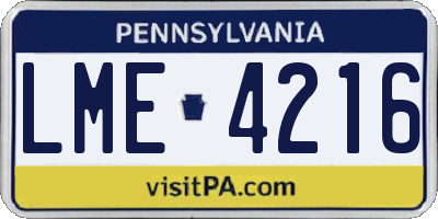 PA license plate LME4216