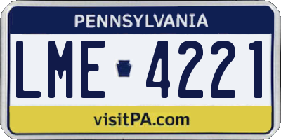 PA license plate LME4221