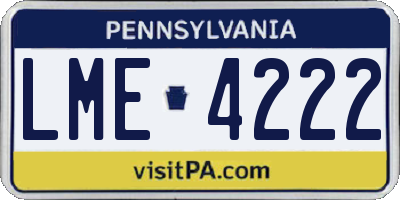 PA license plate LME4222
