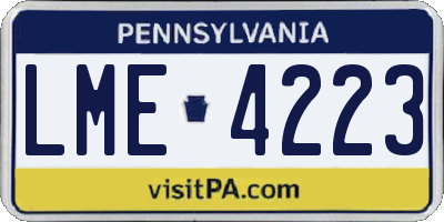 PA license plate LME4223