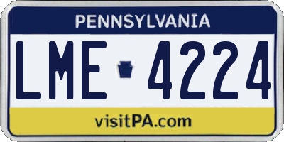 PA license plate LME4224