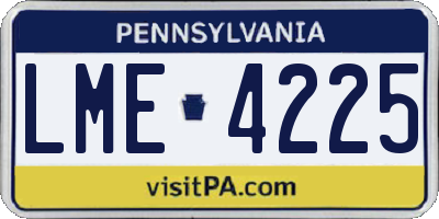 PA license plate LME4225