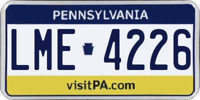 PA license plate LME4226