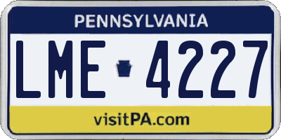 PA license plate LME4227