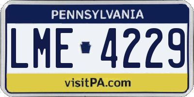 PA license plate LME4229