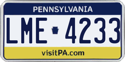 PA license plate LME4233