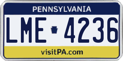 PA license plate LME4236