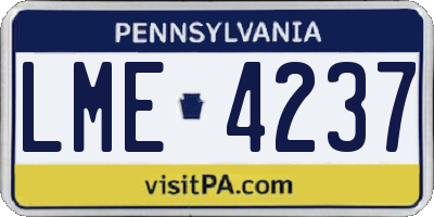 PA license plate LME4237