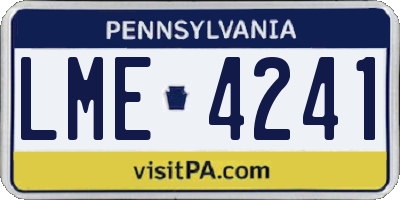 PA license plate LME4241