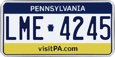PA license plate LME4245