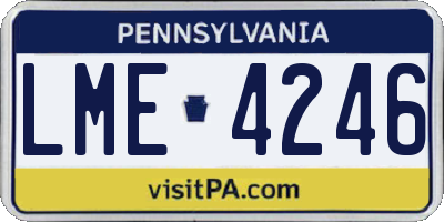PA license plate LME4246