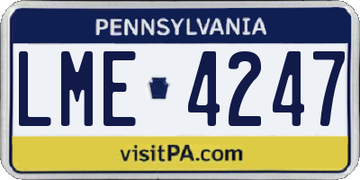 PA license plate LME4247