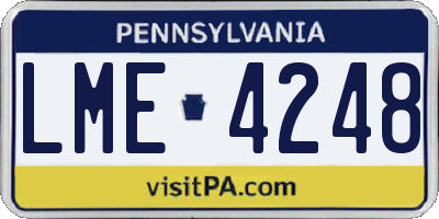 PA license plate LME4248