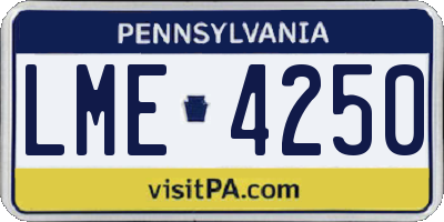 PA license plate LME4250