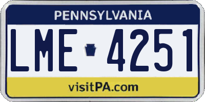 PA license plate LME4251