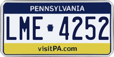 PA license plate LME4252