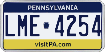PA license plate LME4254
