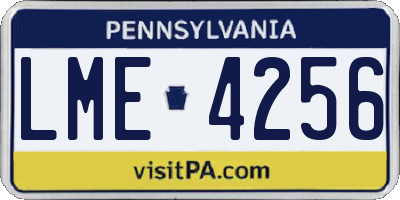 PA license plate LME4256