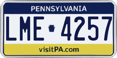 PA license plate LME4257
