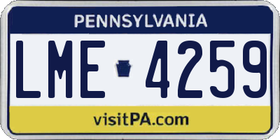 PA license plate LME4259