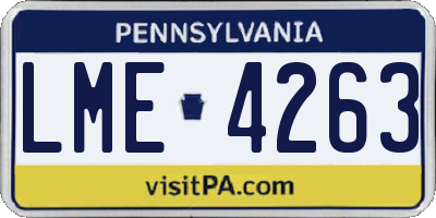 PA license plate LME4263
