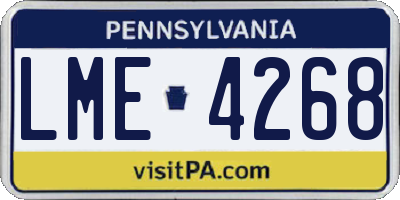 PA license plate LME4268