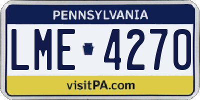 PA license plate LME4270