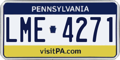 PA license plate LME4271