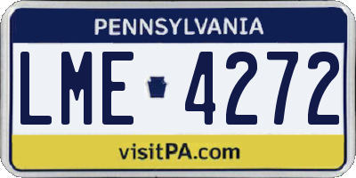 PA license plate LME4272