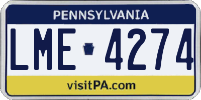 PA license plate LME4274